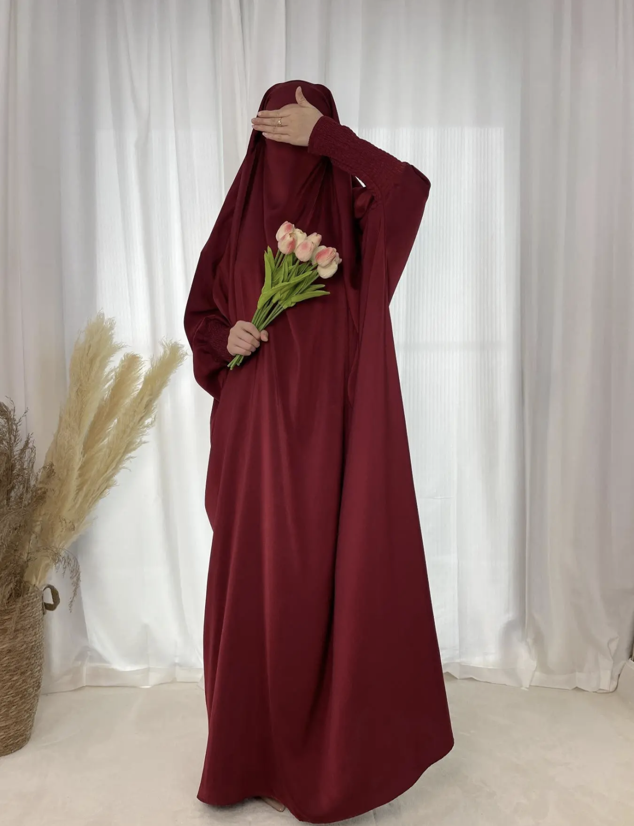 Maroon One Piece Jilbab