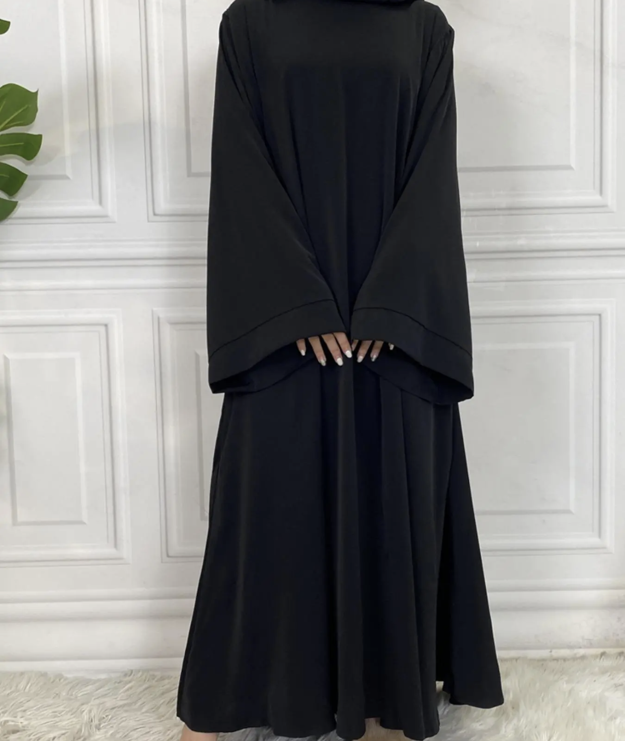 Black Nida Abaya With Belt