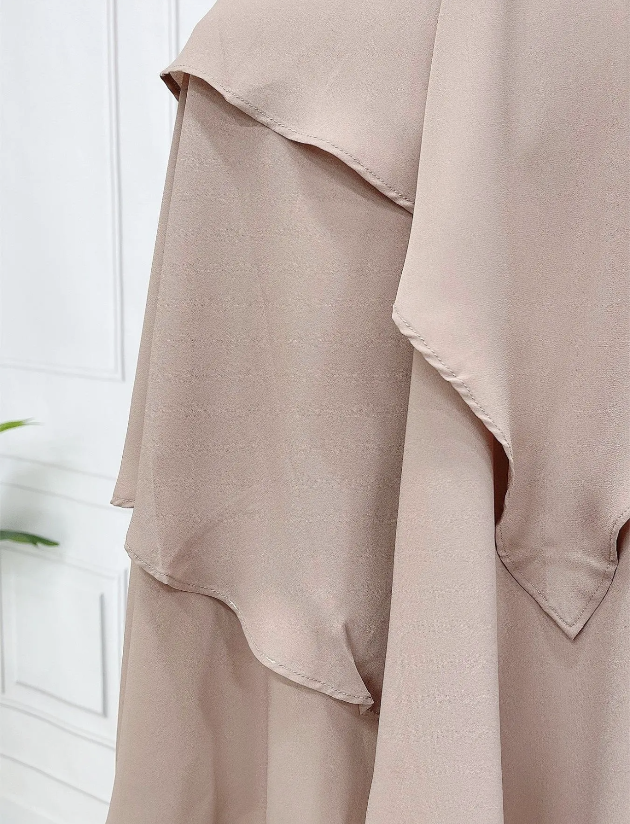 Beige Three Layered Khimar