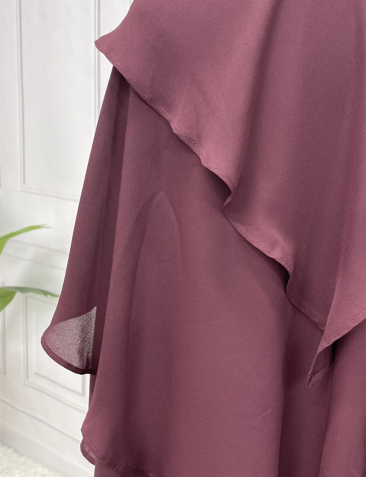 Dark Maroon Three Layered Khimar