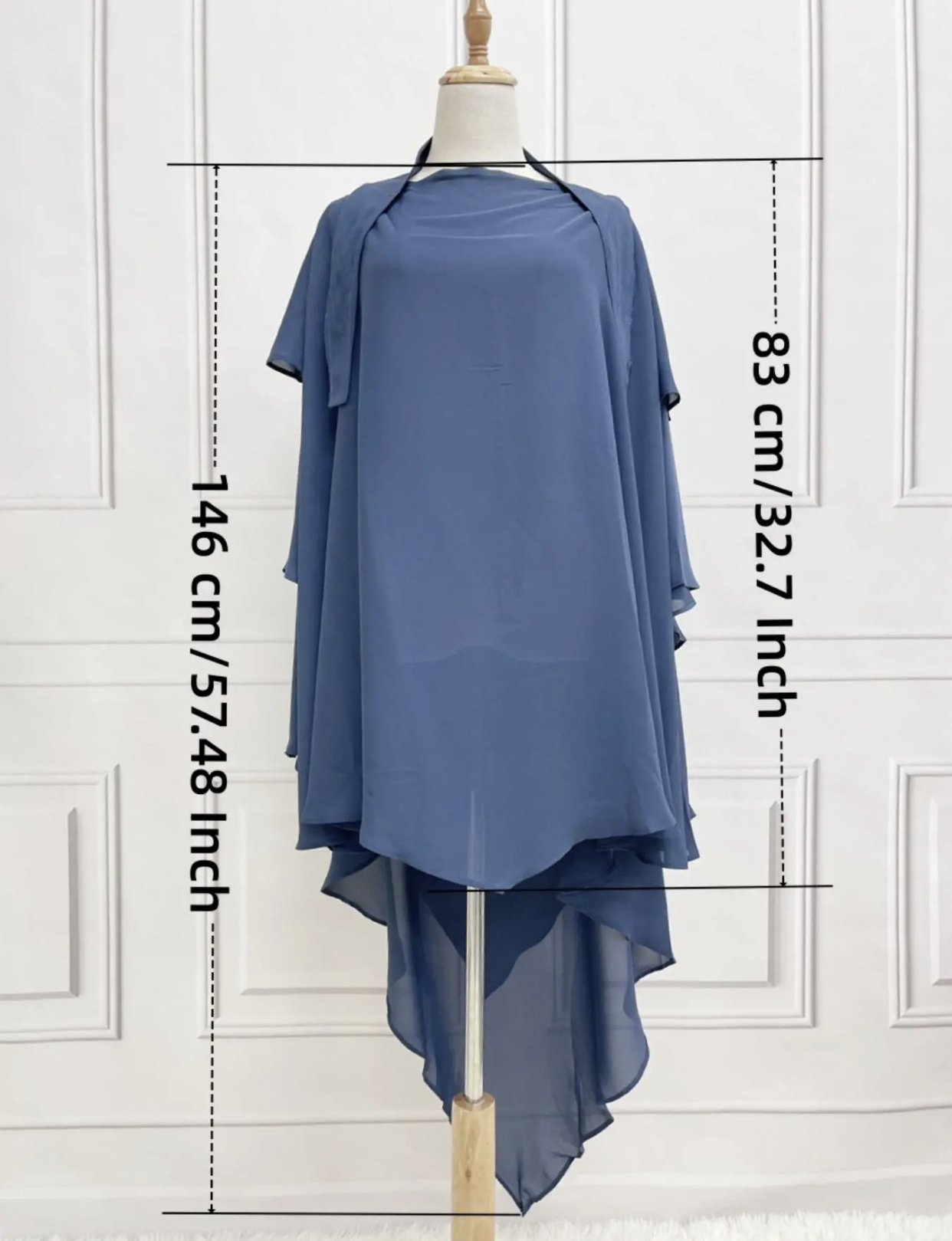 Blue Three Layered Khimar