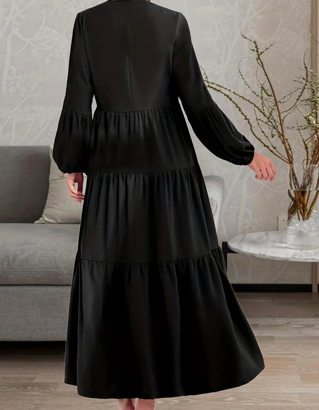 Black Modest Abaya Dress