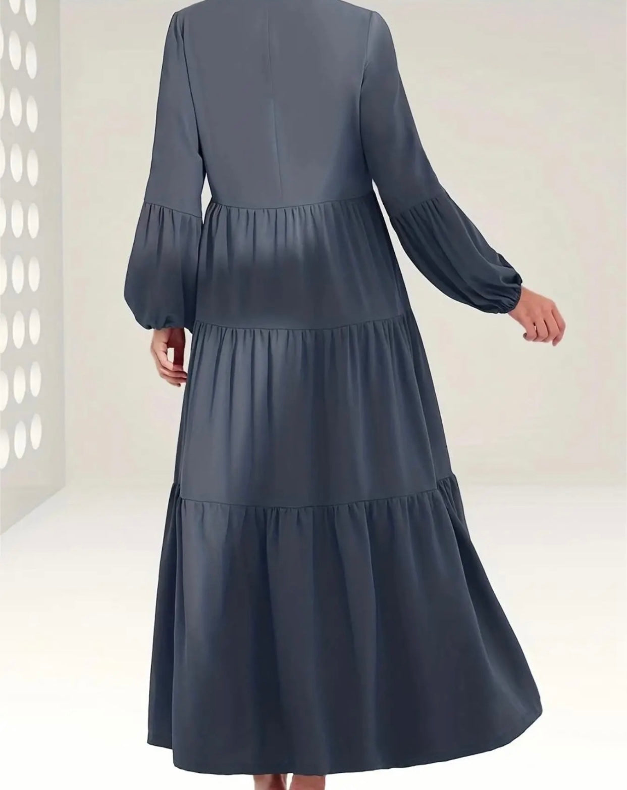 Grey Modest Abaya Dress