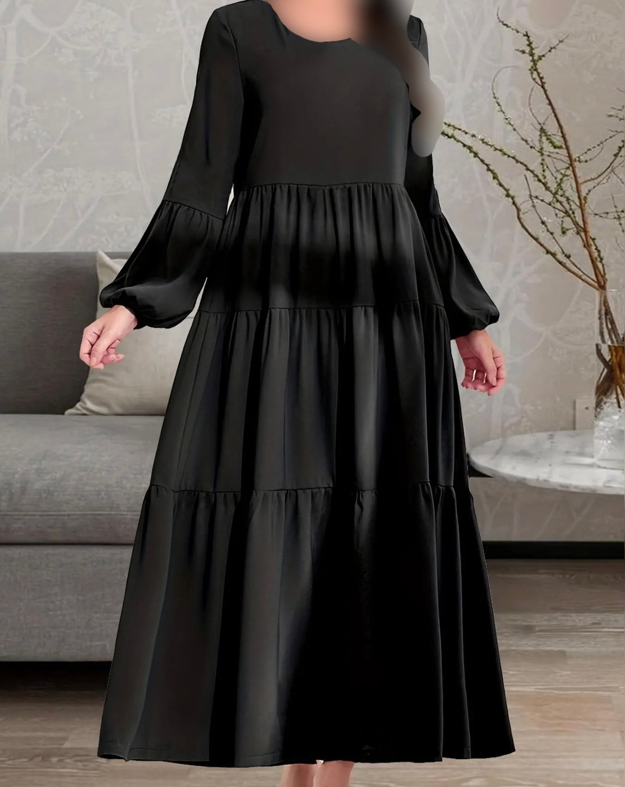 Black Modest Abaya Dress