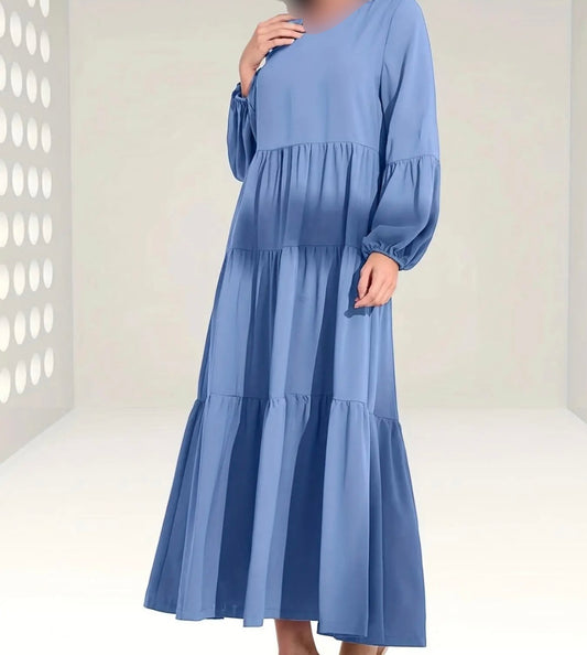 Blue Modest Abaya Dress