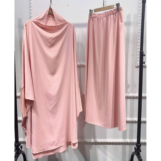 Pink Lycra Sleeve Two Piece Jilbab