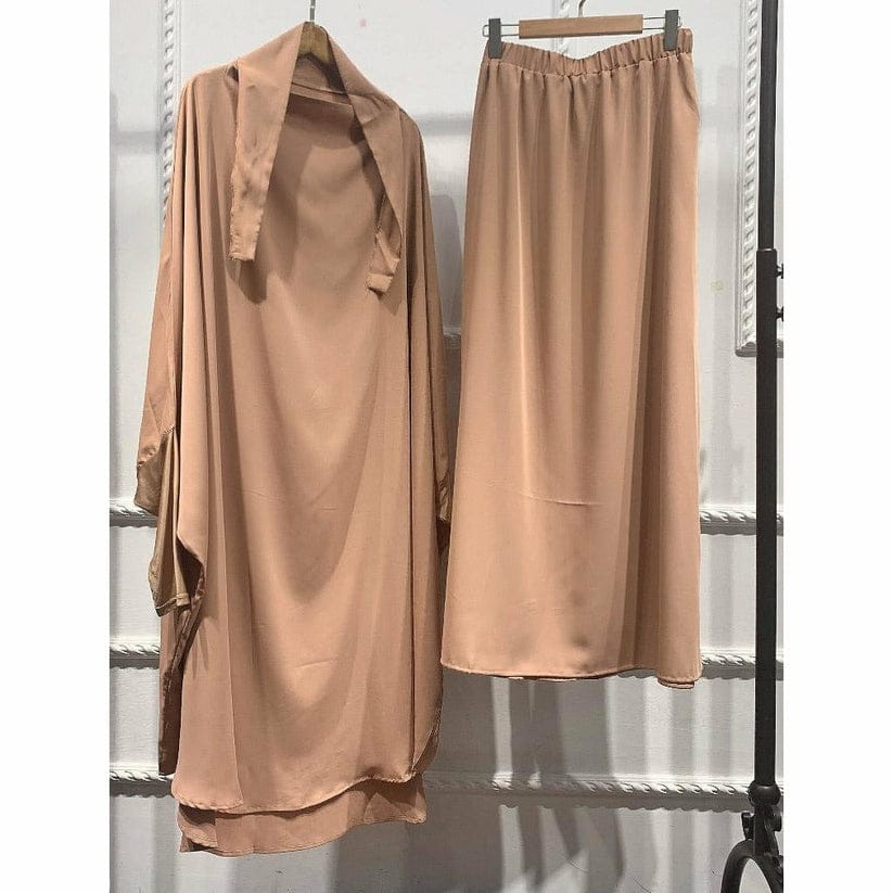 Beige Lycra Sleeve Two Piece Jilbab