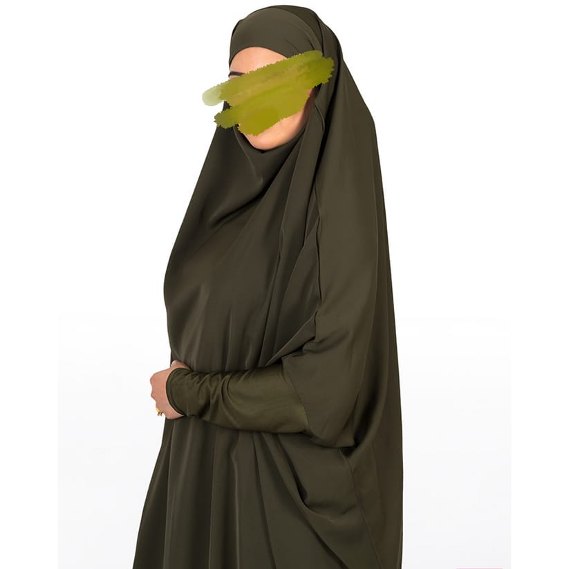 Army Green Lycra Sleeve Two Piece Jilbab