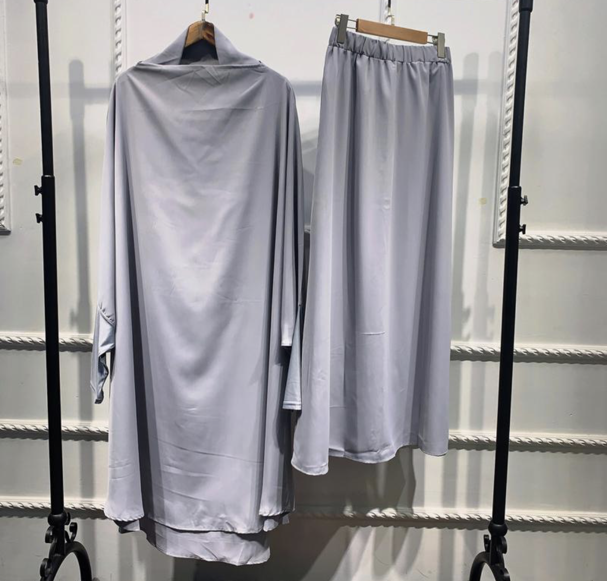 Grey Lycra Sleeve Two Piece Jilbab