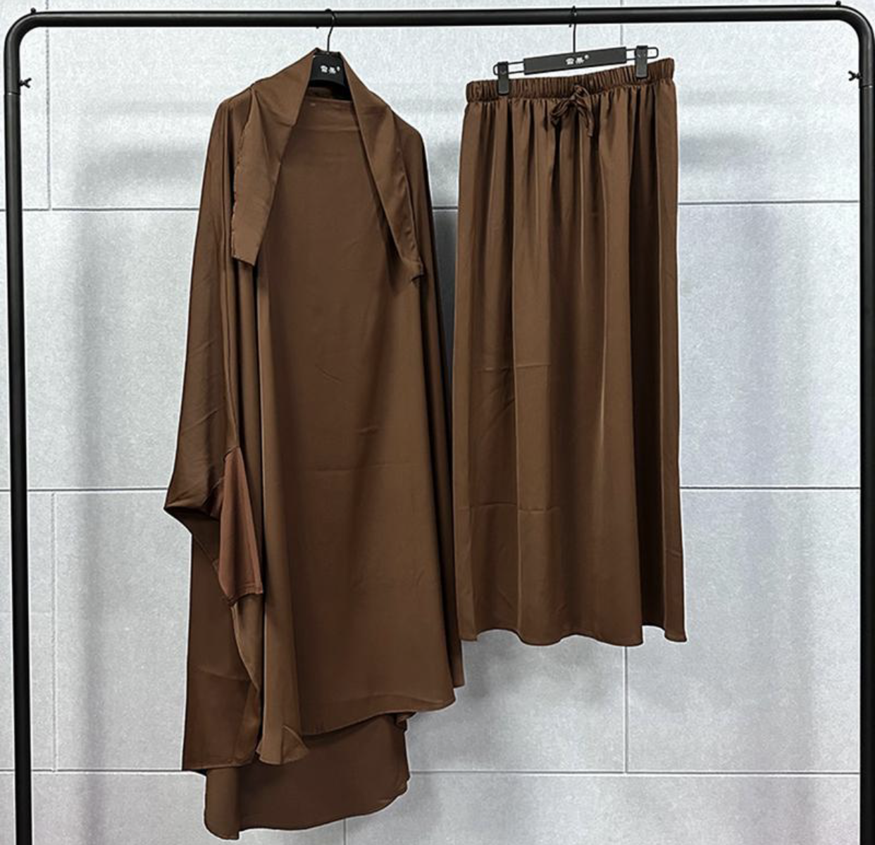 Coffee Brown Lycra Sleeve Two Piece Jilbab