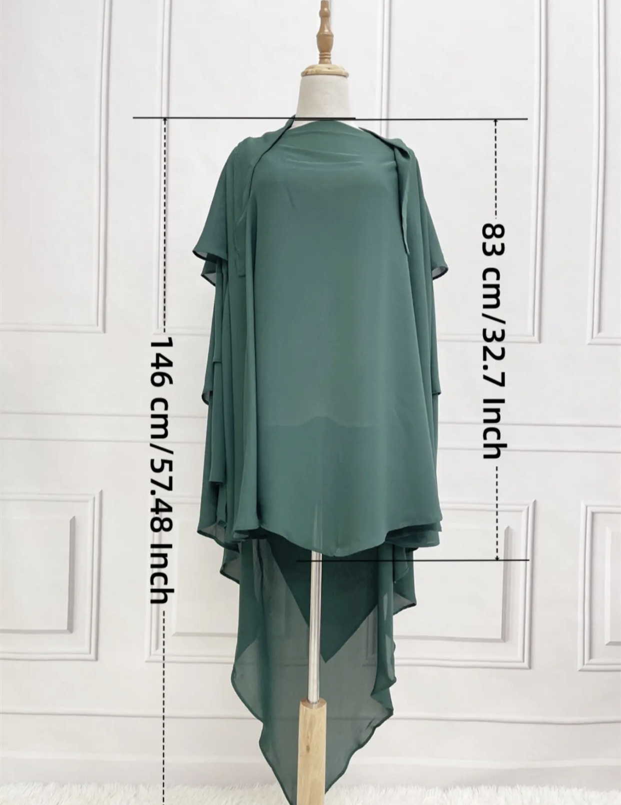 Green Three Layered Khimar