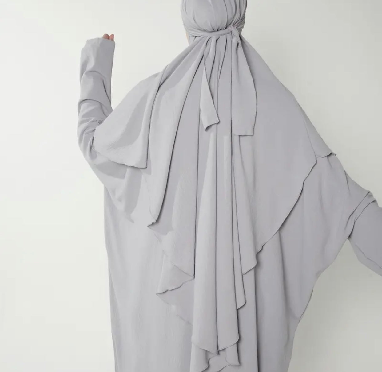 Light Grey Single Layer Khimar